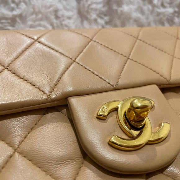CHANEL LAMBSKIN LEATHER VINTAGE MINI SQUARE CLASSIC SINGLE FLAP SHOULDER BAG - Picture 8 of 16